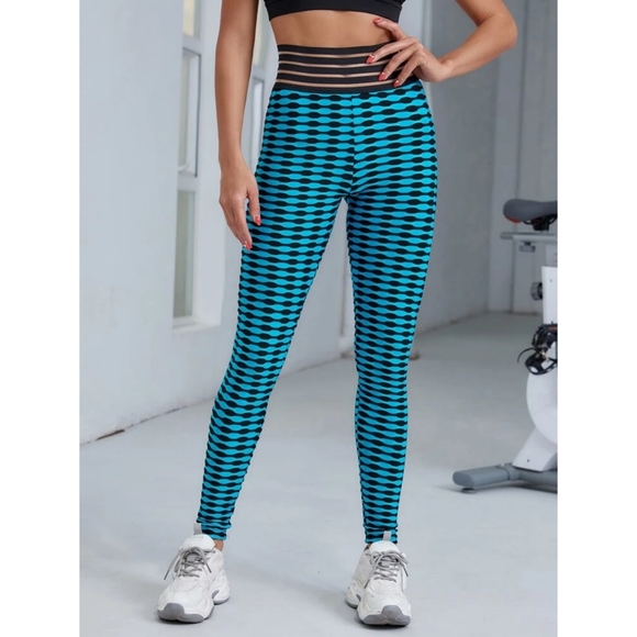 Honeycomb Textured Wideband Waist Sports Leggings - Picture 5 of 6